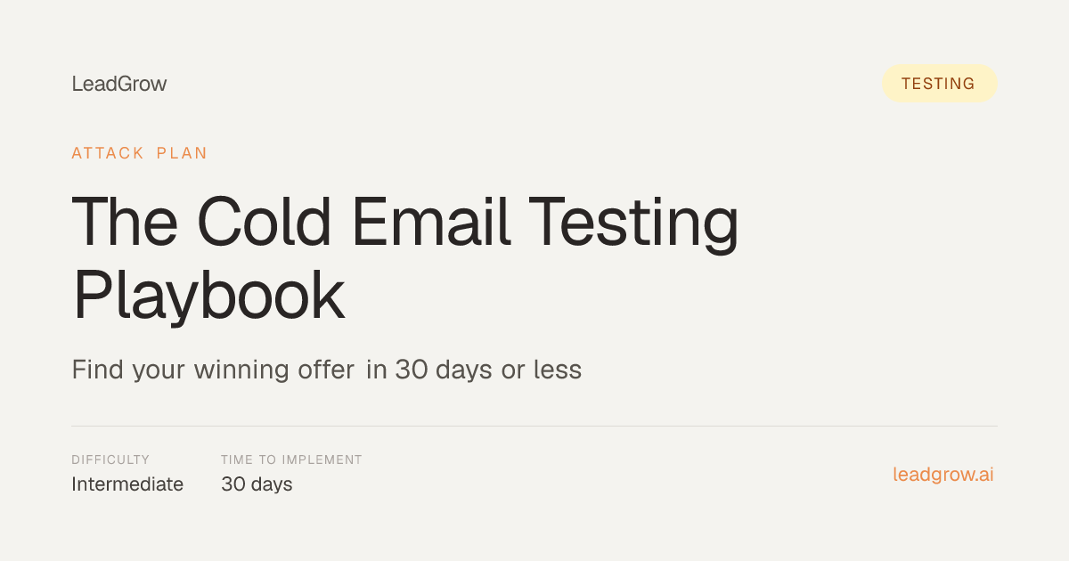 The Cold Email Testing Playbook | LeadGrow Attack Plans